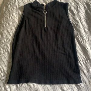 Black zip up tank top